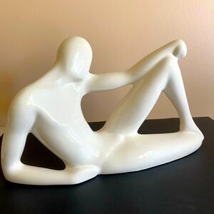 JARU Signed Pottery Mid Century Art Deco  Modern Male Nude Sculpture